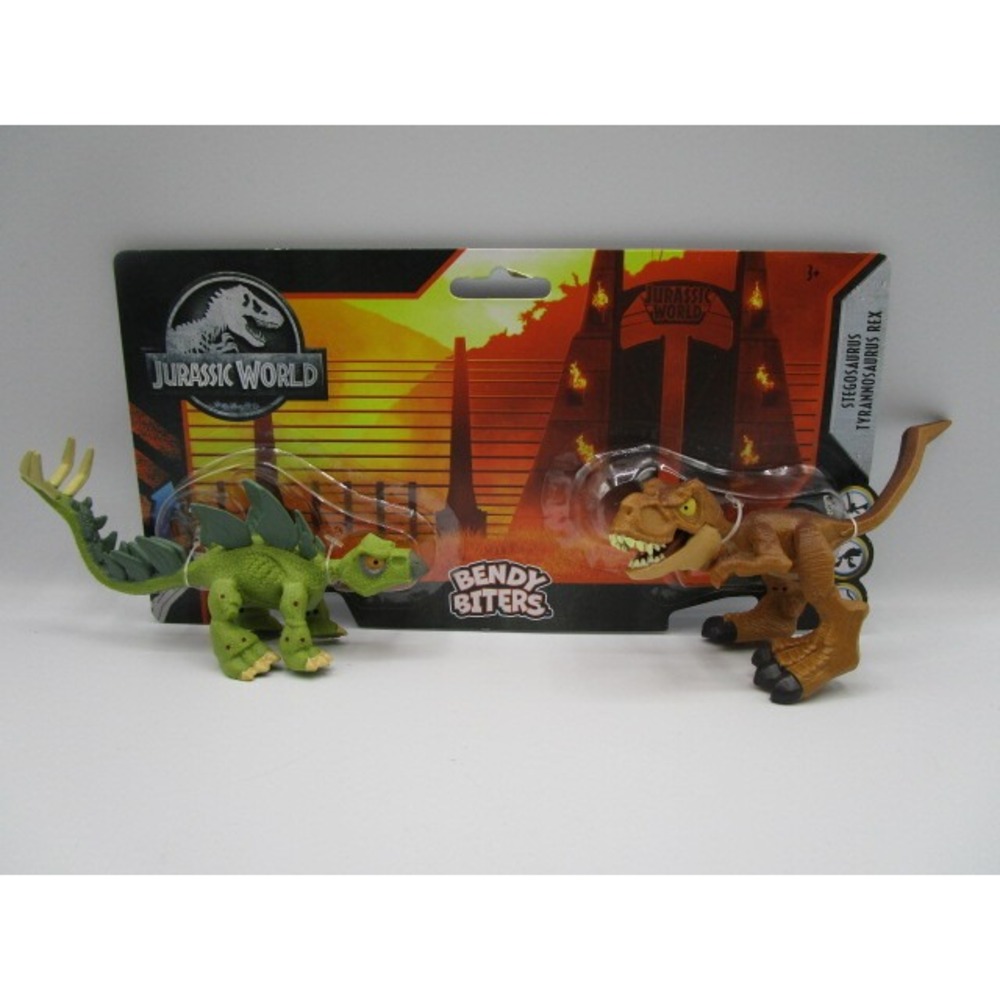 Jurassic World Bendy Biters Stegosaurus & Tyrannosaurus Rex Dinosaur 2 Figures